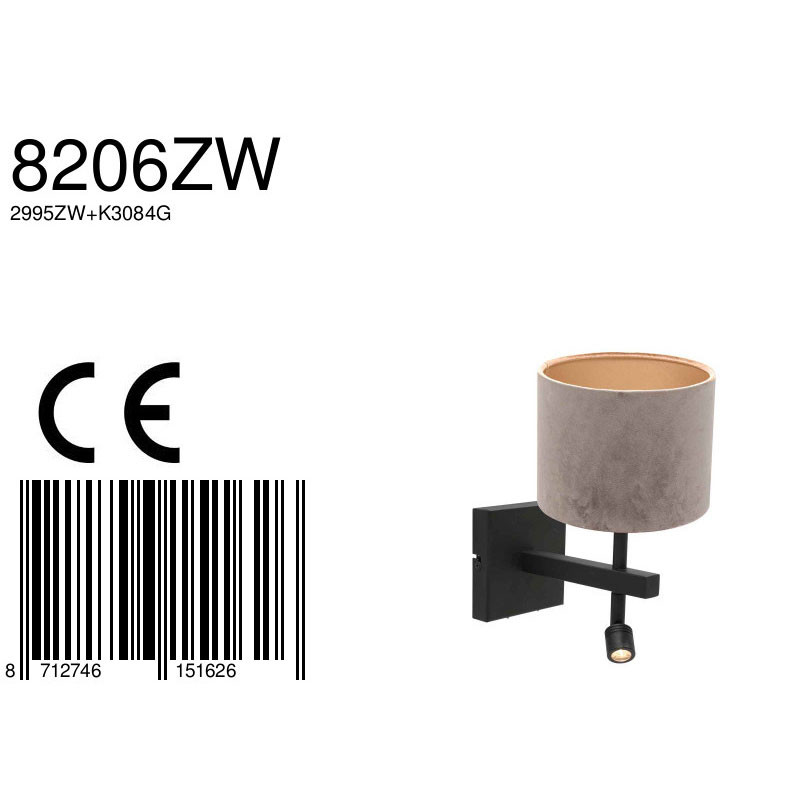 Wandleuchte mit grauem Schirm Steinhauer Stang – Bild 8