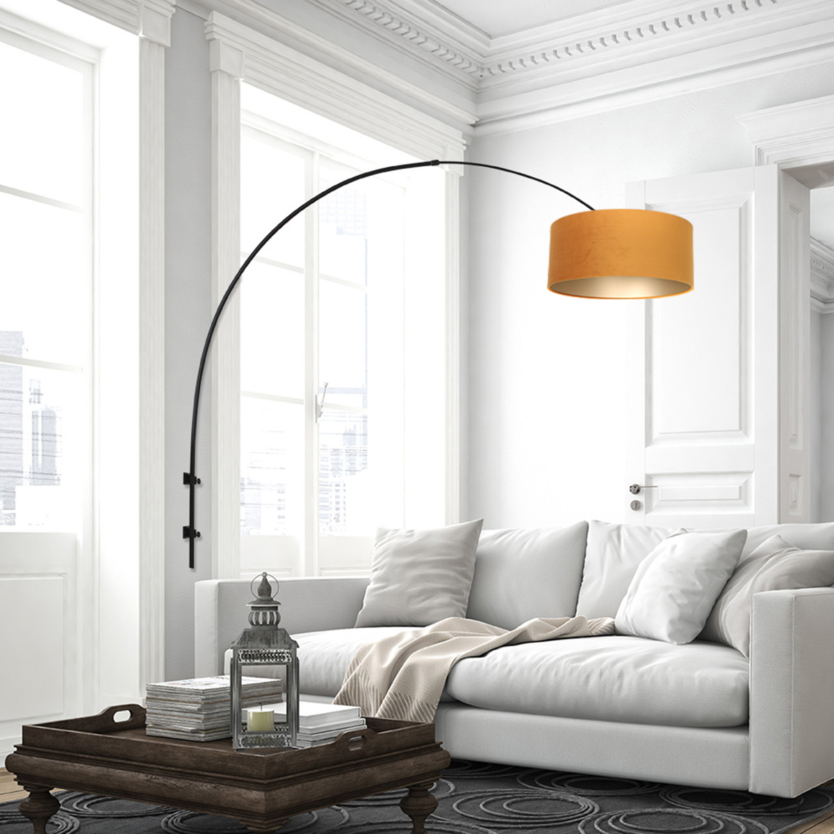 Wandleuchte mit ockergelbem Schirm Steinhauer Sparkled Light – Bild 3