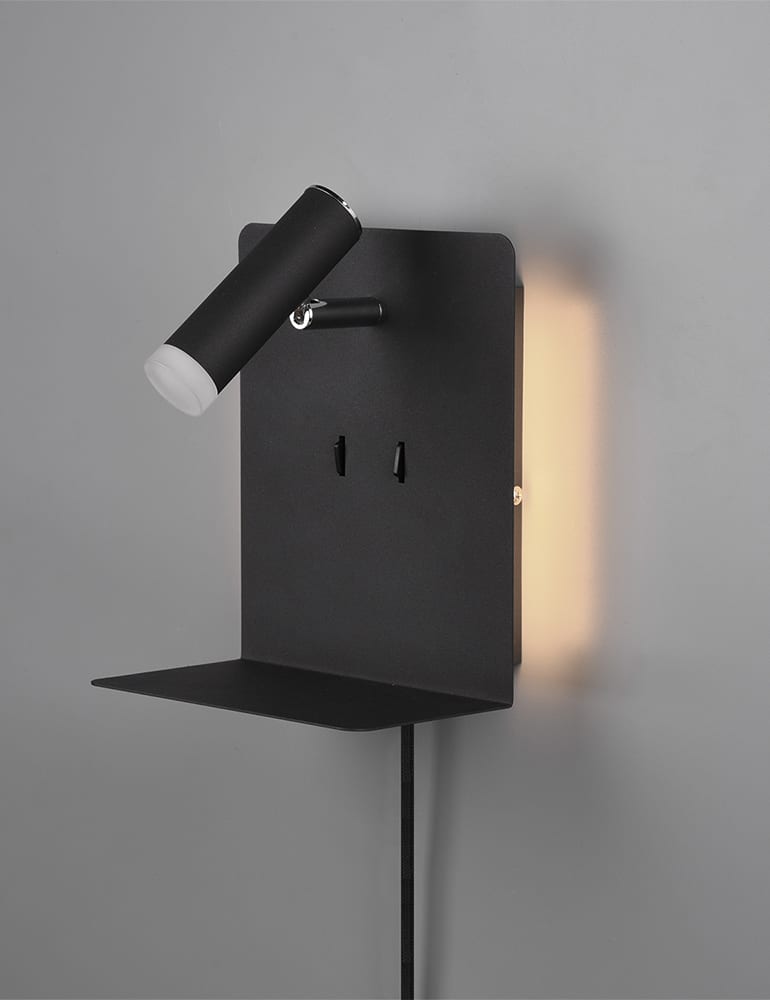 Wandleuchte mit USB und Rücklicht Trio leuchten Element schwarz – Bild 3