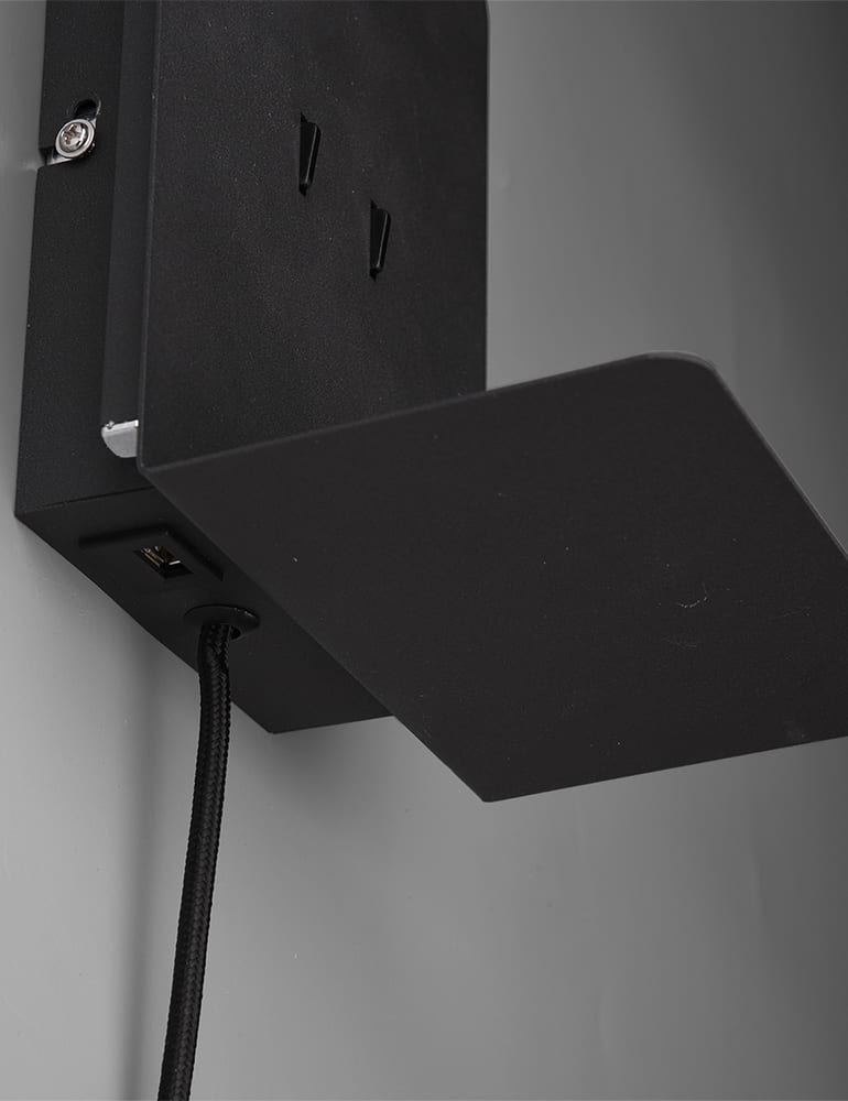 Wandleuchte mit USB und Rücklicht Trio leuchten Element schwarz – Bild 5
