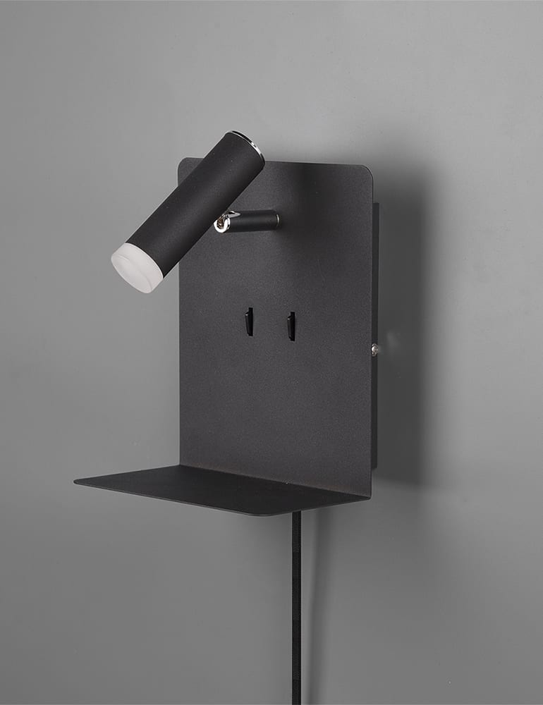 Wandleuchte mit USB und Rücklicht Trio leuchten Element schwarz – Bild 6