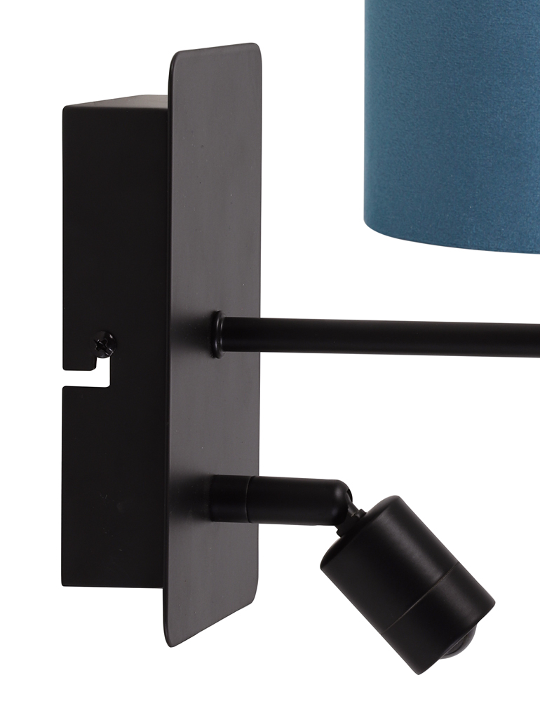 Wandleuchte neben dem Bett Light & Living Montana blauer Schirm – Bild 4