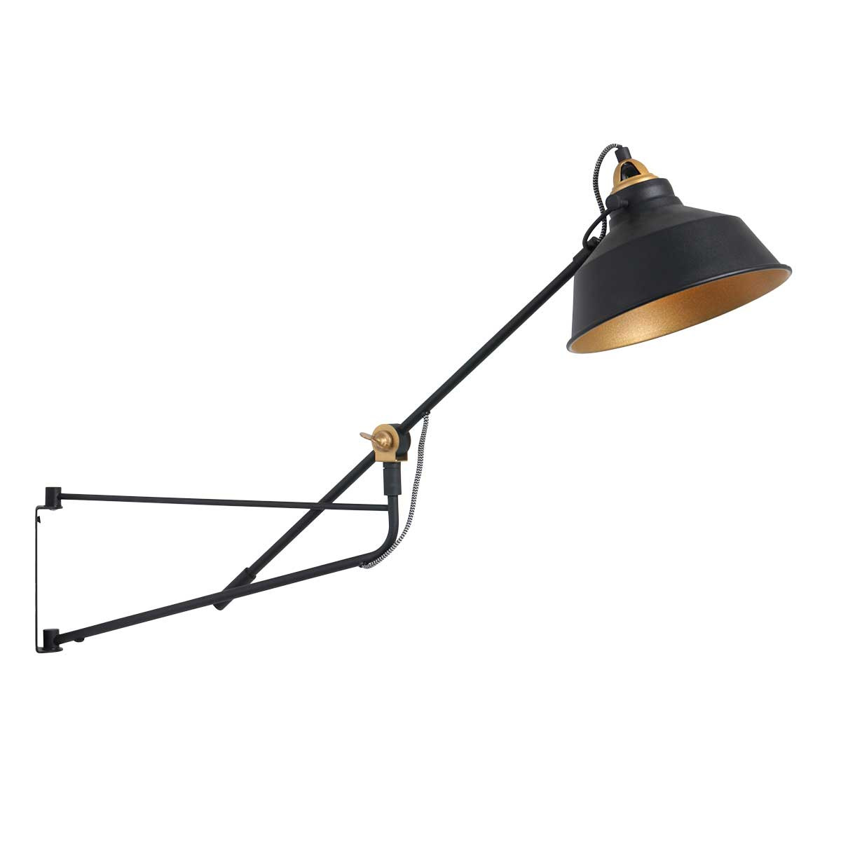 Industrielle schwarze Metall-Wandlampe Mexlite Nove – Bild 2