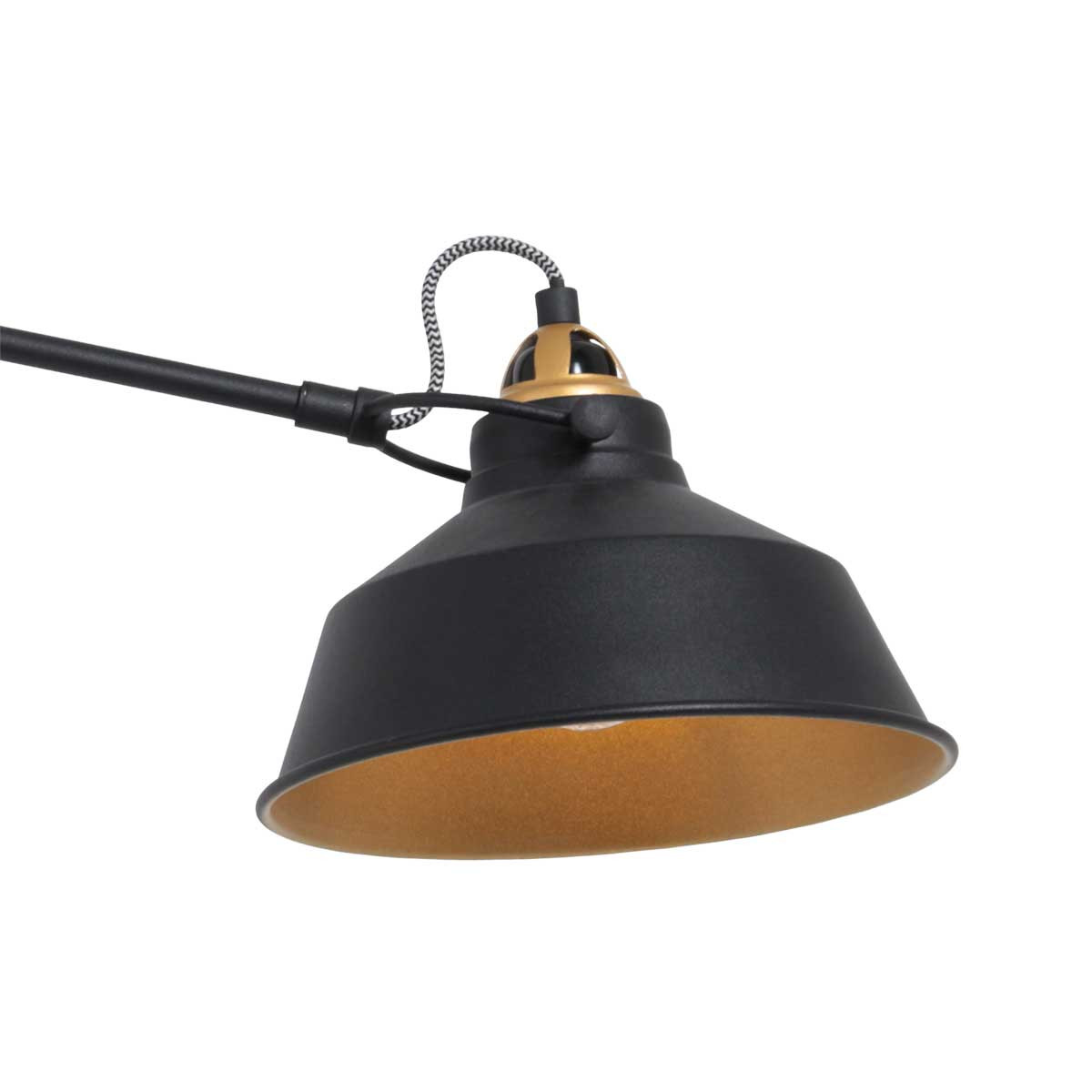 Industrielle schwarze Metall-Wandlampe Mexlite Nove – Bild 3