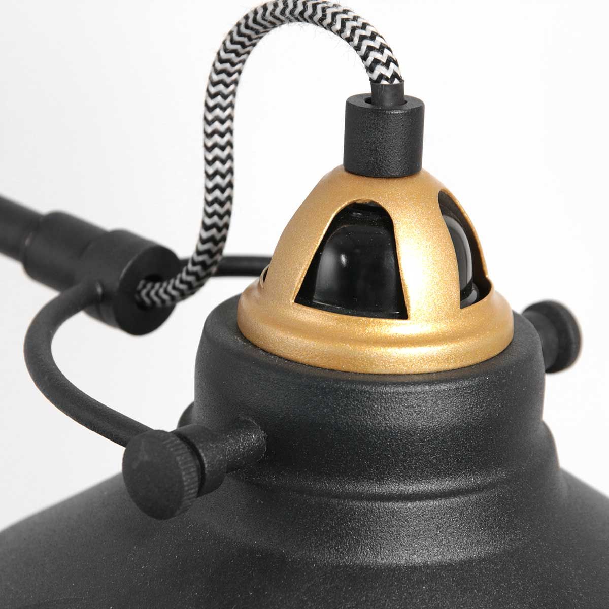 Industrielle schwarze Metall-Wandlampe Mexlite Nove – Bild 4