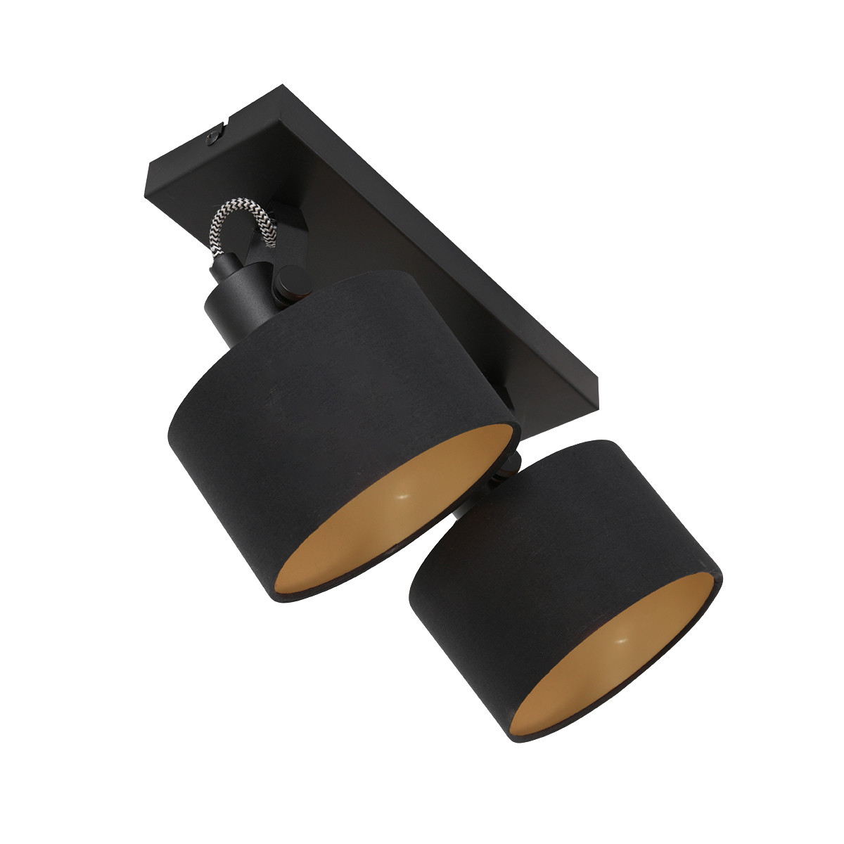 Zweiflammige Deckenleuchte Lampenschirm aus Stoff Mexlite Ornoir – Bild 2