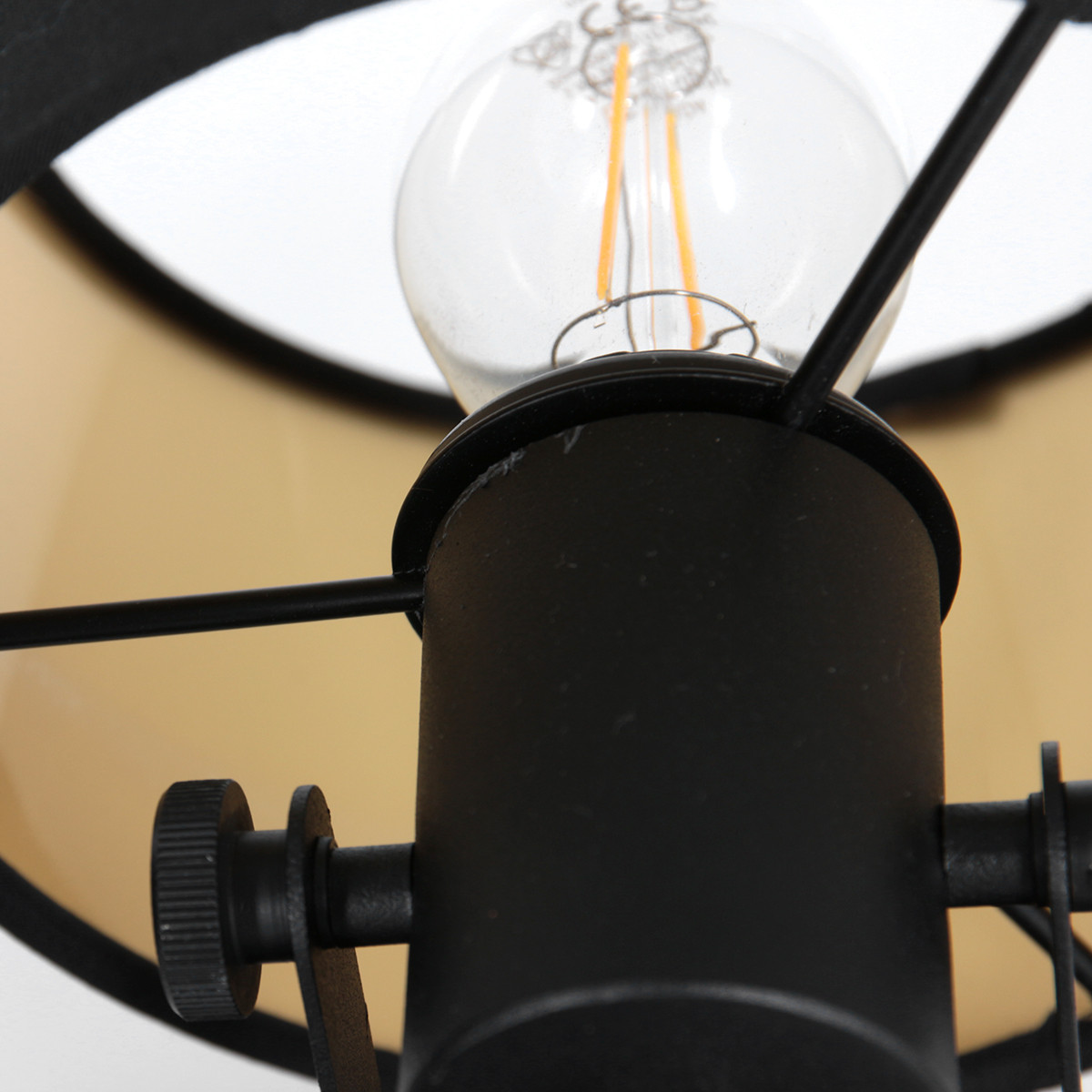 Zweiflammige Deckenleuchte Lampenschirm aus Stoff Mexlite Ornoir – Bild 3