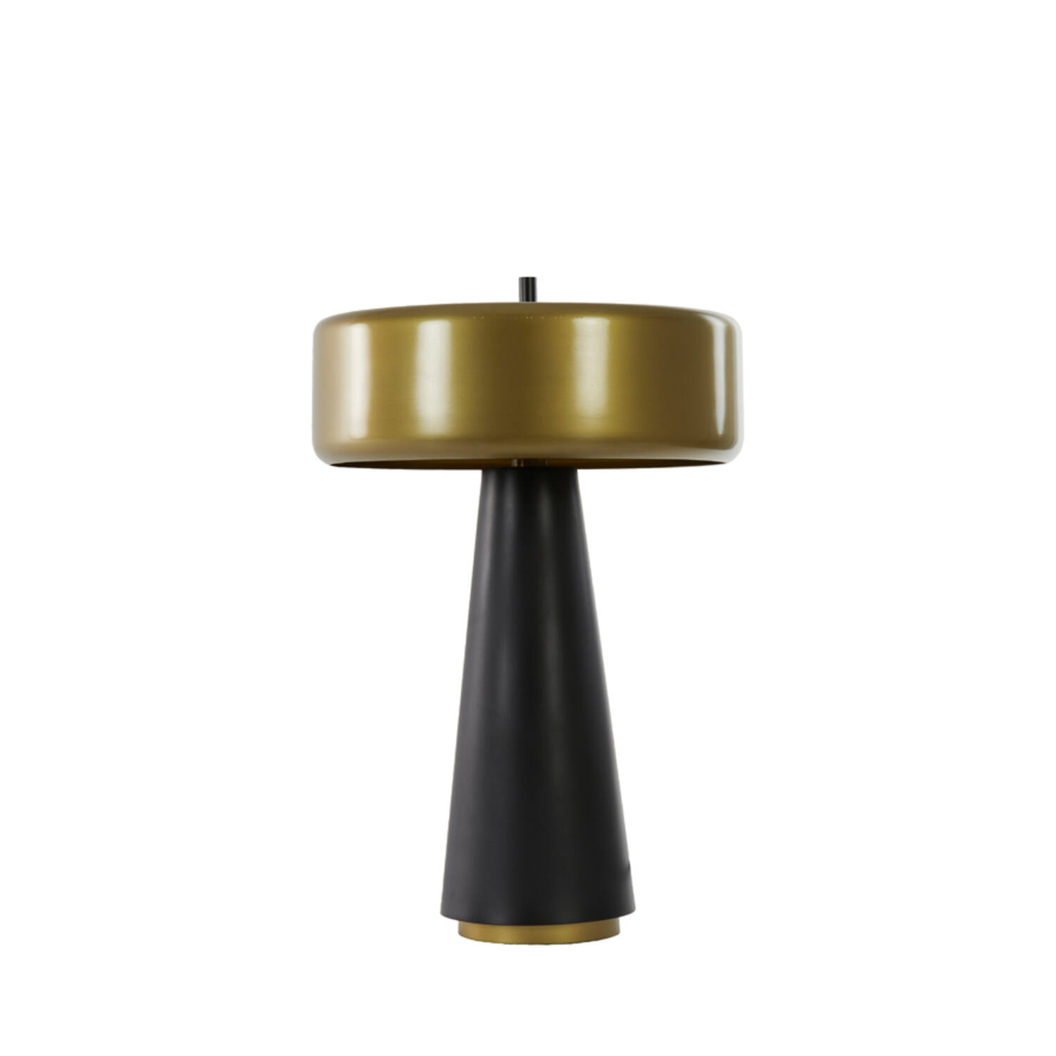 Mattschwarze Tischlampe mit Bronze rund Light & Living Nagai