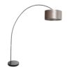 bogenlampe-solva-3895zw-schwarz-mit-taupefarbenem-samtlampenschirm-mexlite-solva-silber-und-schwarz-3895zw