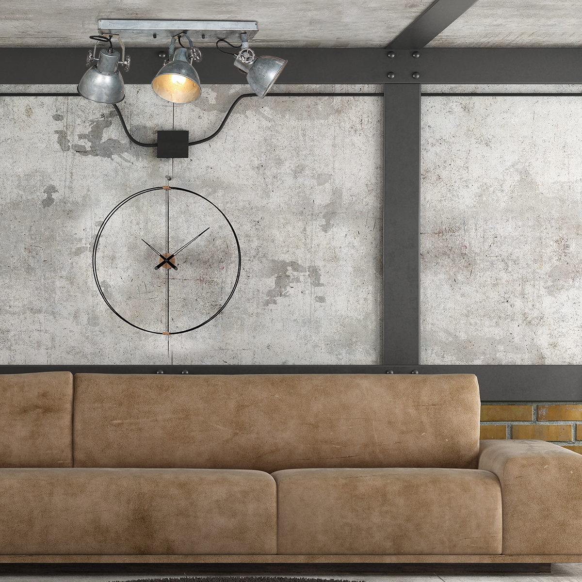 Dreilicht-Industrie-Deckenstrahler silberfarben Mexlite Gearmetal – Bild 3