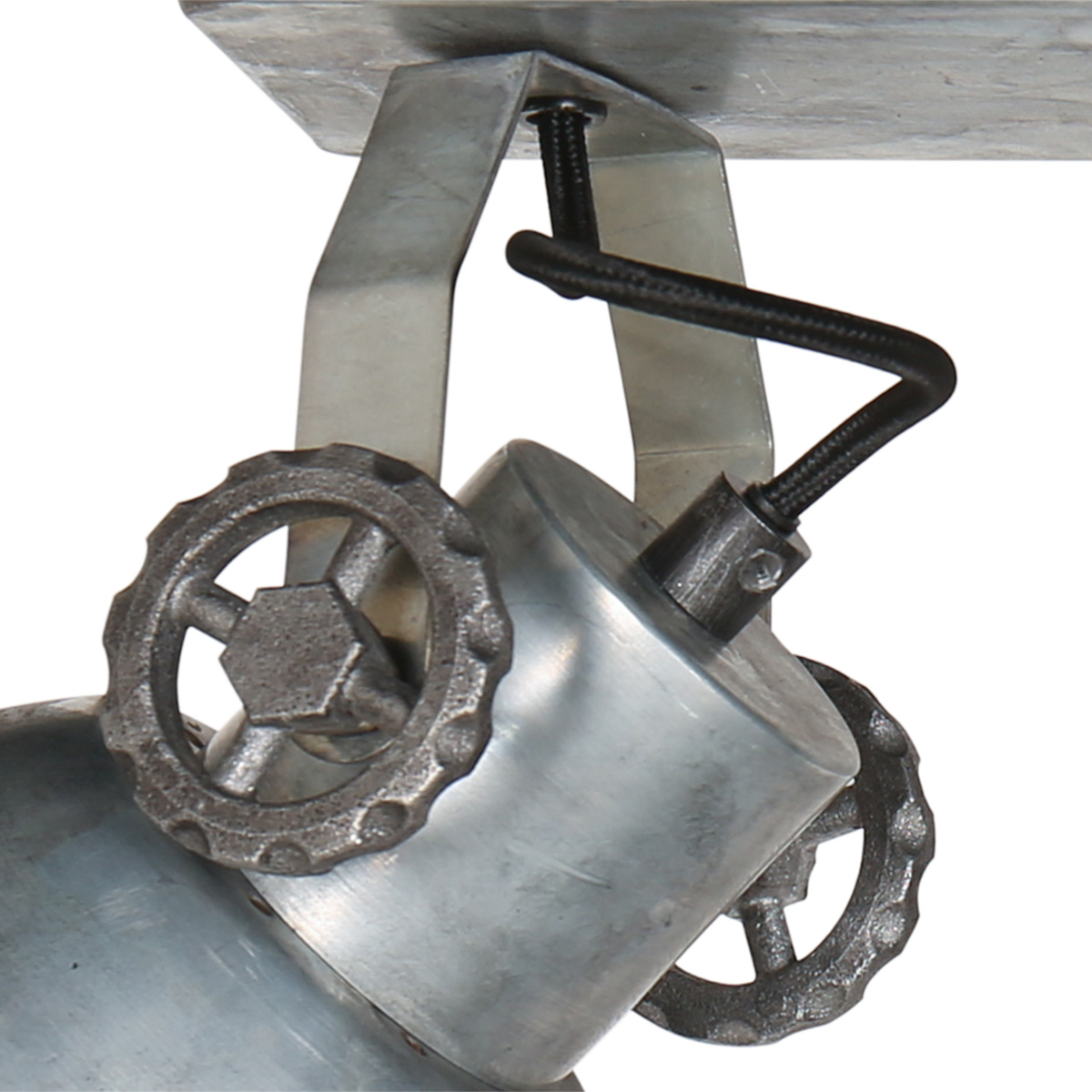 Dreilicht-Industrie-Deckenstrahler silberfarben Mexlite Gearmetal – Bild 6