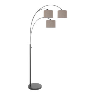 moderne-bogenlampe-mit-braunen-schirmen-steinhauer-sparkled-light-grau-und-schwarz-3826zw