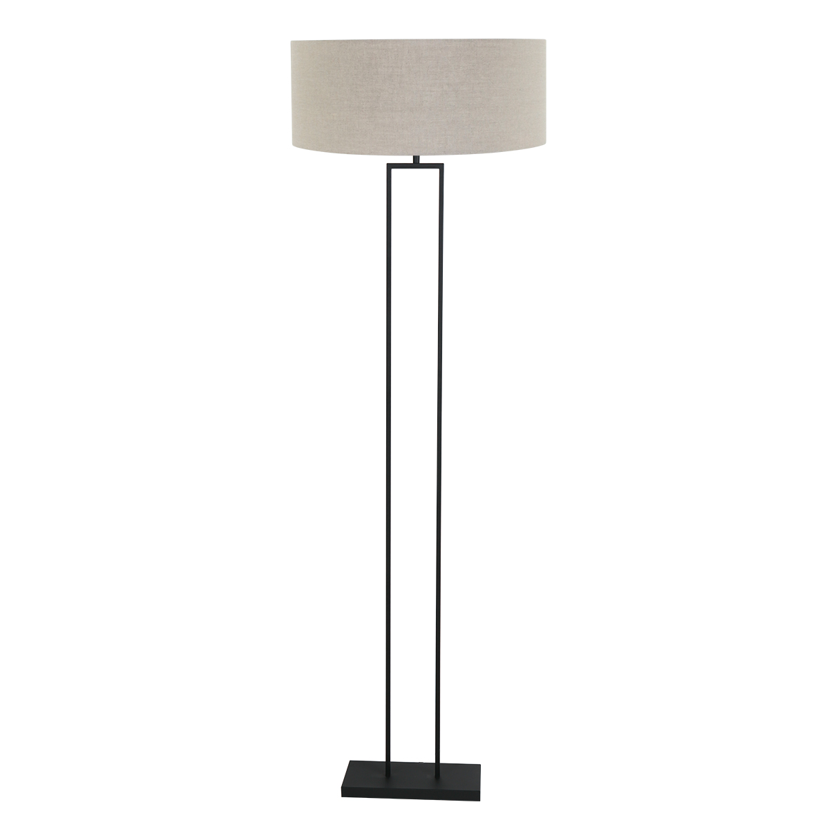 moderne-schwarze-stehlampe-mit-beigefarbenem-schirm-steinhauer-stang-3852zw