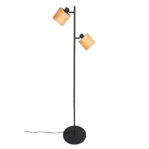 moderne-schwarze-stehlampe-mit-zwei-lichtern-steinhauer-bambus-naturel-und-schwarz-3670zw-1