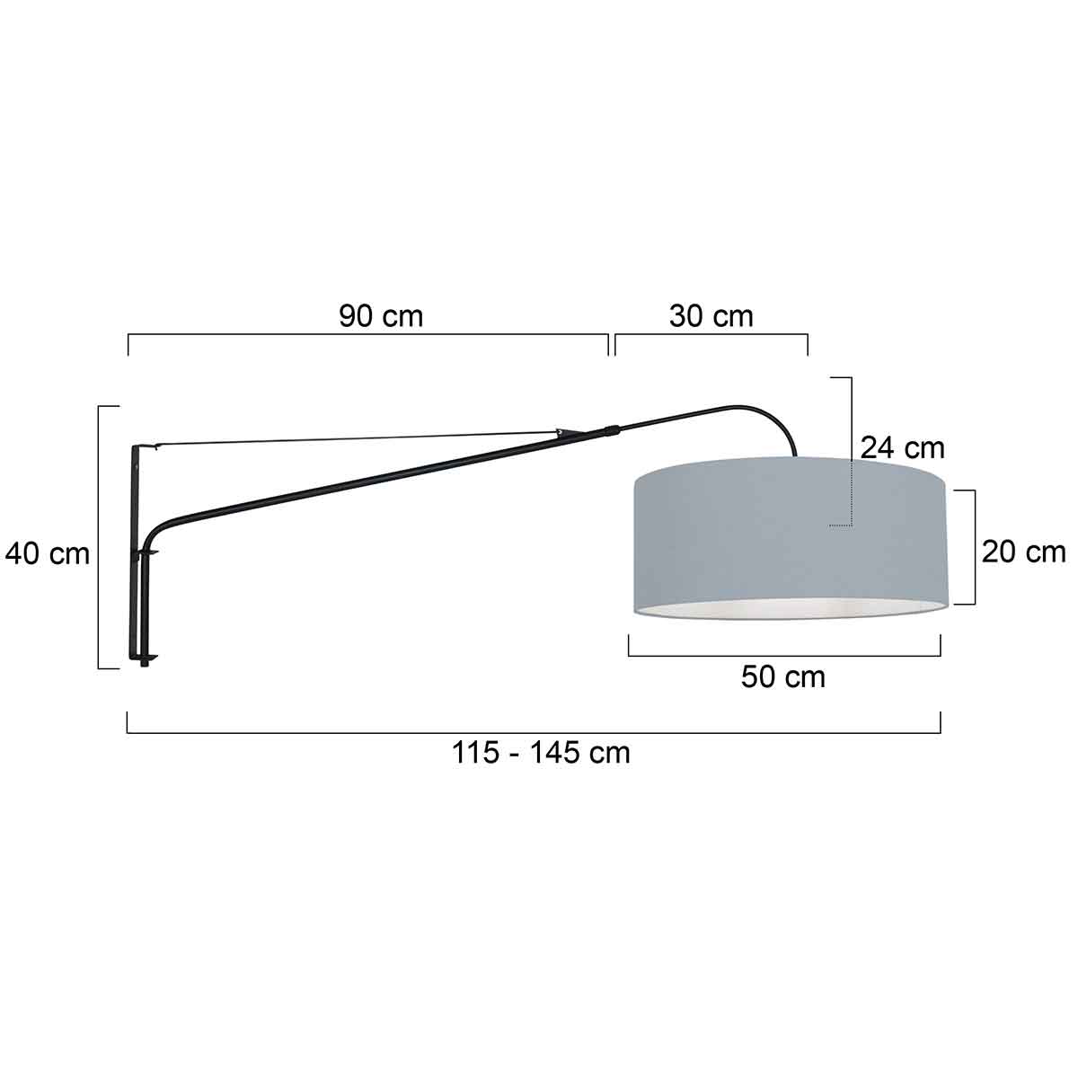 Moderne schwarze Wandlampe Steinhauer Elegant Classy – Bild 6