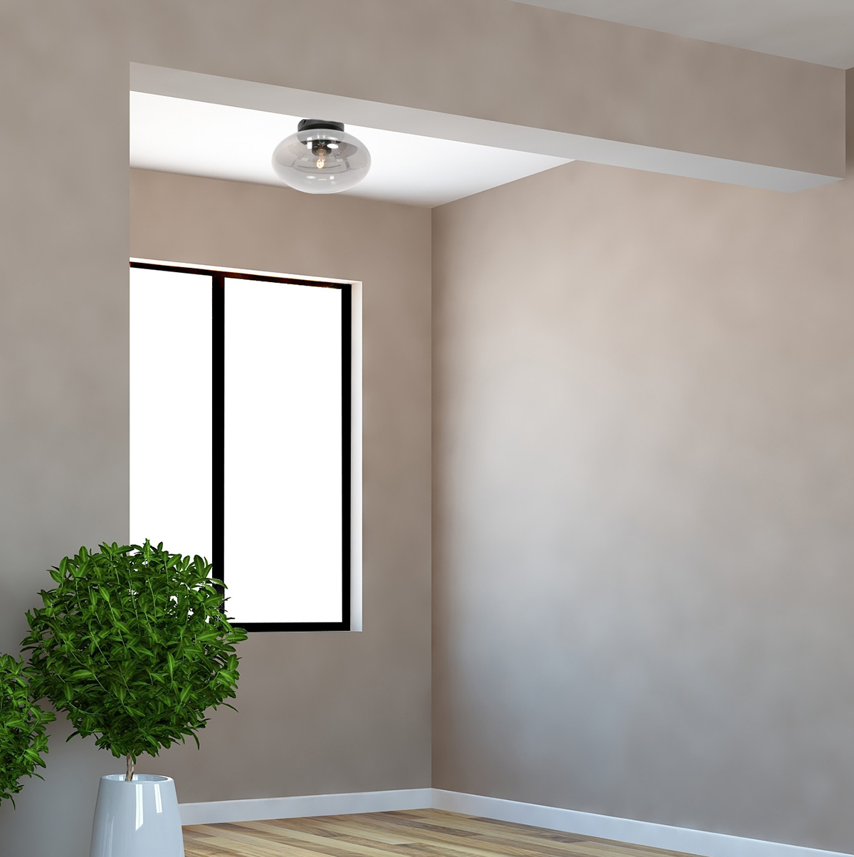 Moderne transparente Glas-Deckenleuchte Steinhauer Reflexion – Bild 3