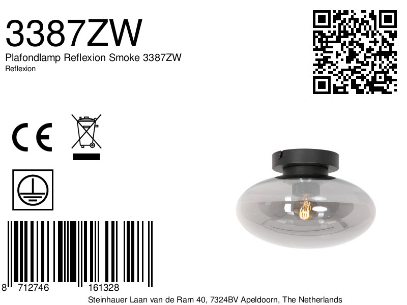 Moderne transparente Glas-Deckenleuchte Steinhauer Reflexion – Bild 8