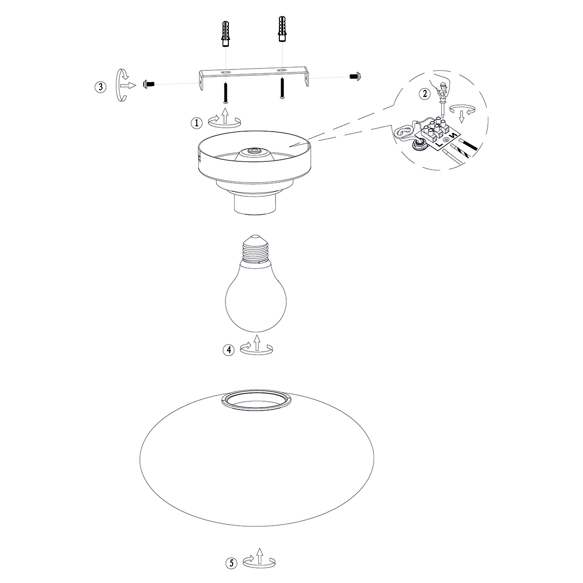 Moderne transparente Glas-Deckenleuchte Steinhauer Reflexion – Bild 9