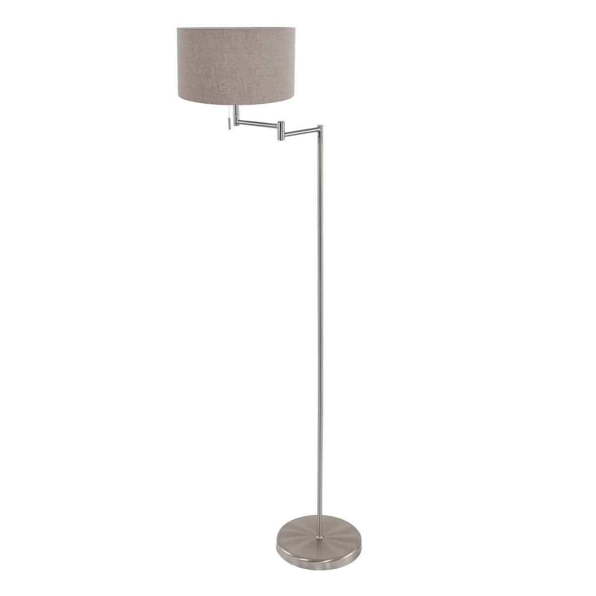 Stählerne Stehlampe mit hellbraunem Schirm Mexlite Bella – Bild 2