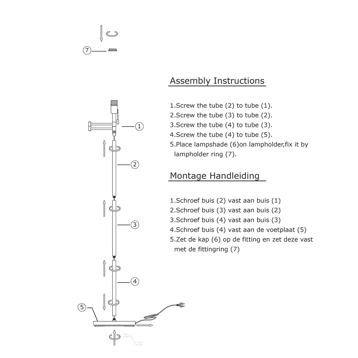 Stählerne Stehlampe mit blauem Schirm Mexlite Bella – Bild 7