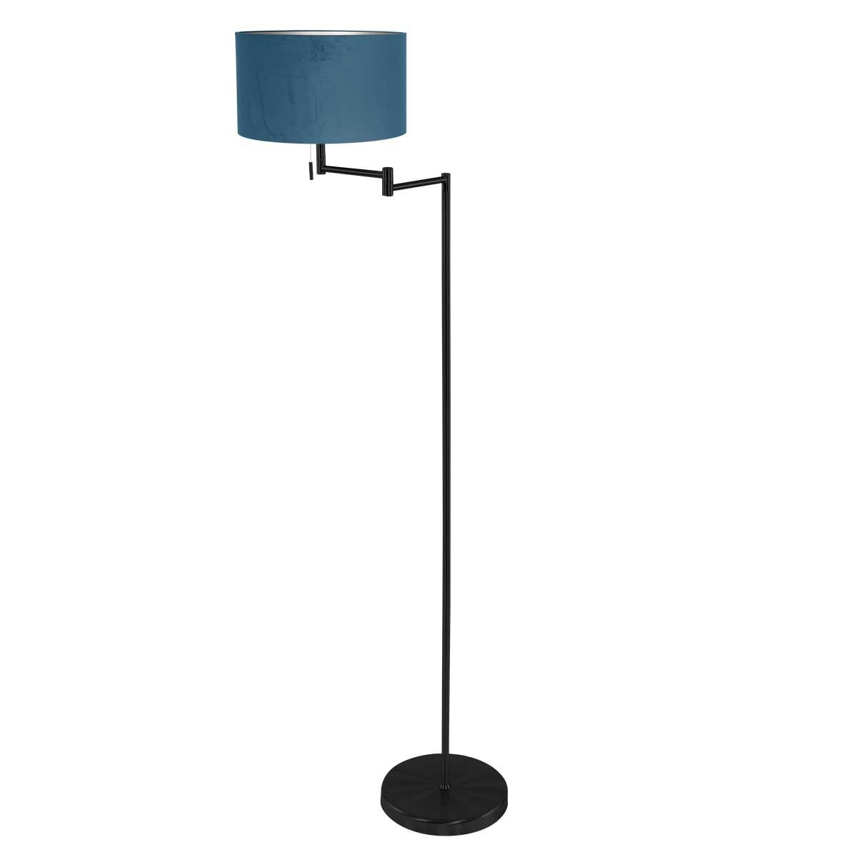 Moderne schwarze Stehlampe mit blauem Schirm Mexlite Bella – Bild 2