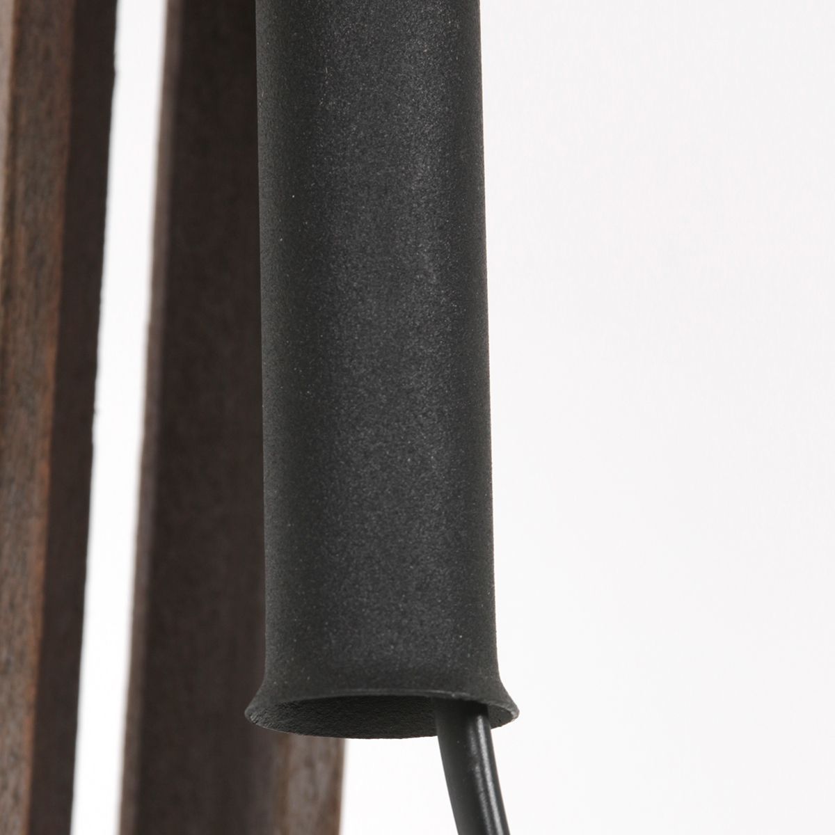 Stehlampe aus Holz Schwarz mit Leinenabdeckung Mexlite Triek – Bild 12