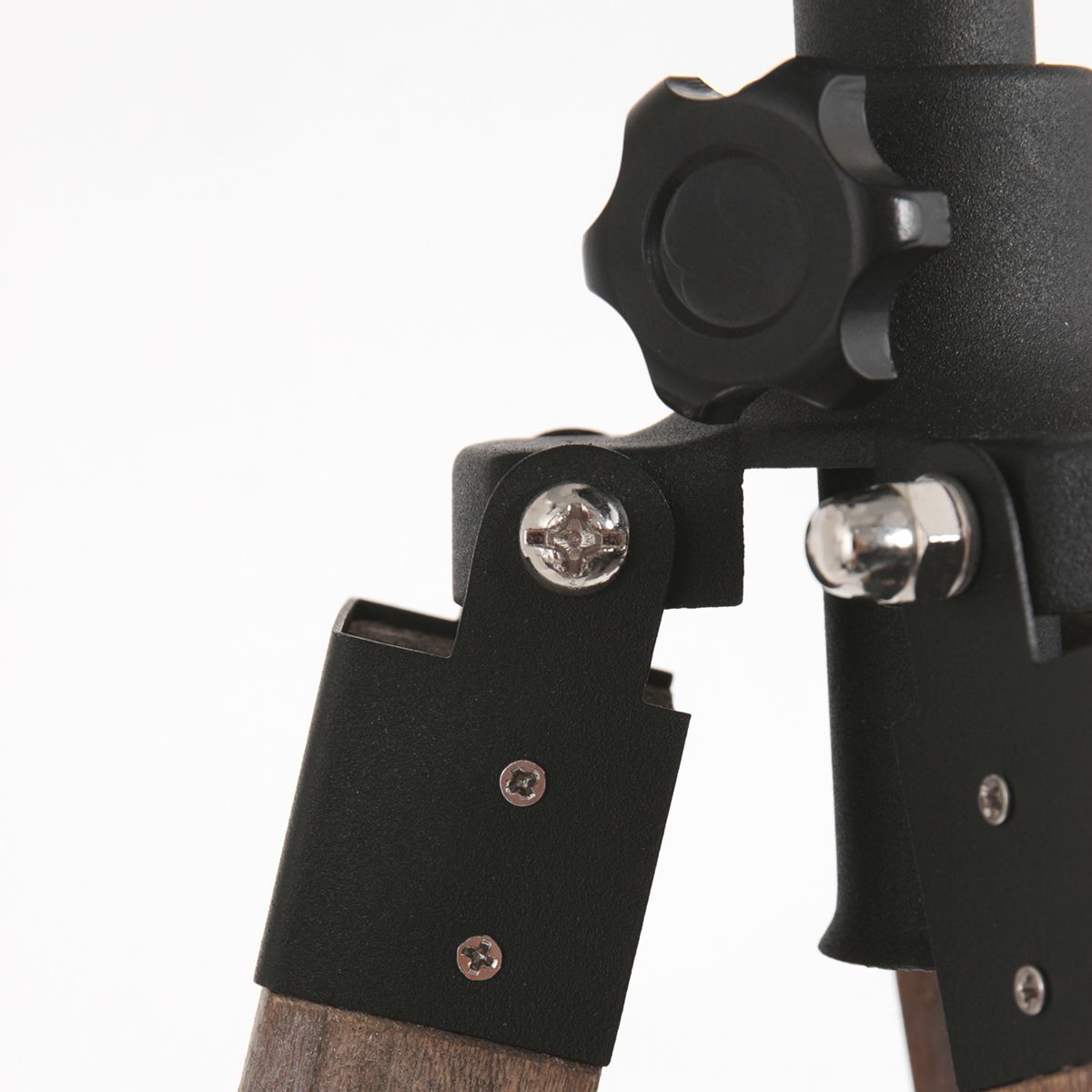 Stehlampe aus Holz Schwarz mit Leinenabdeckung Mexlite Triek – Bild 4