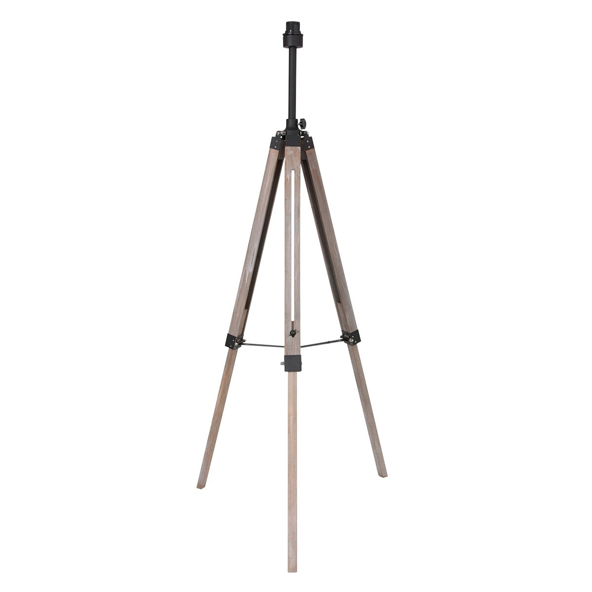 Stehlampe aus Holz Schwarz mit Leinenabdeckung Mexlite Triek – Bild 8