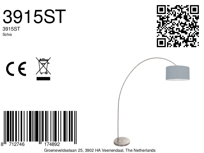 Trendy graue Stehlampe Mexlite Solva – Bild 7