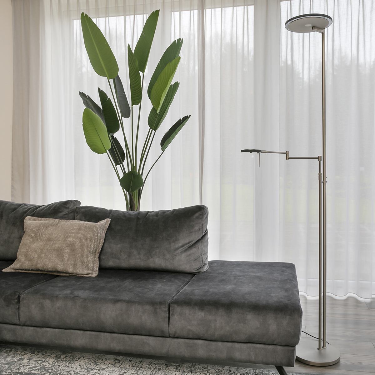 Moderne Stahl-Glas-Stehlampe Steinhauer Turound – Bild 24