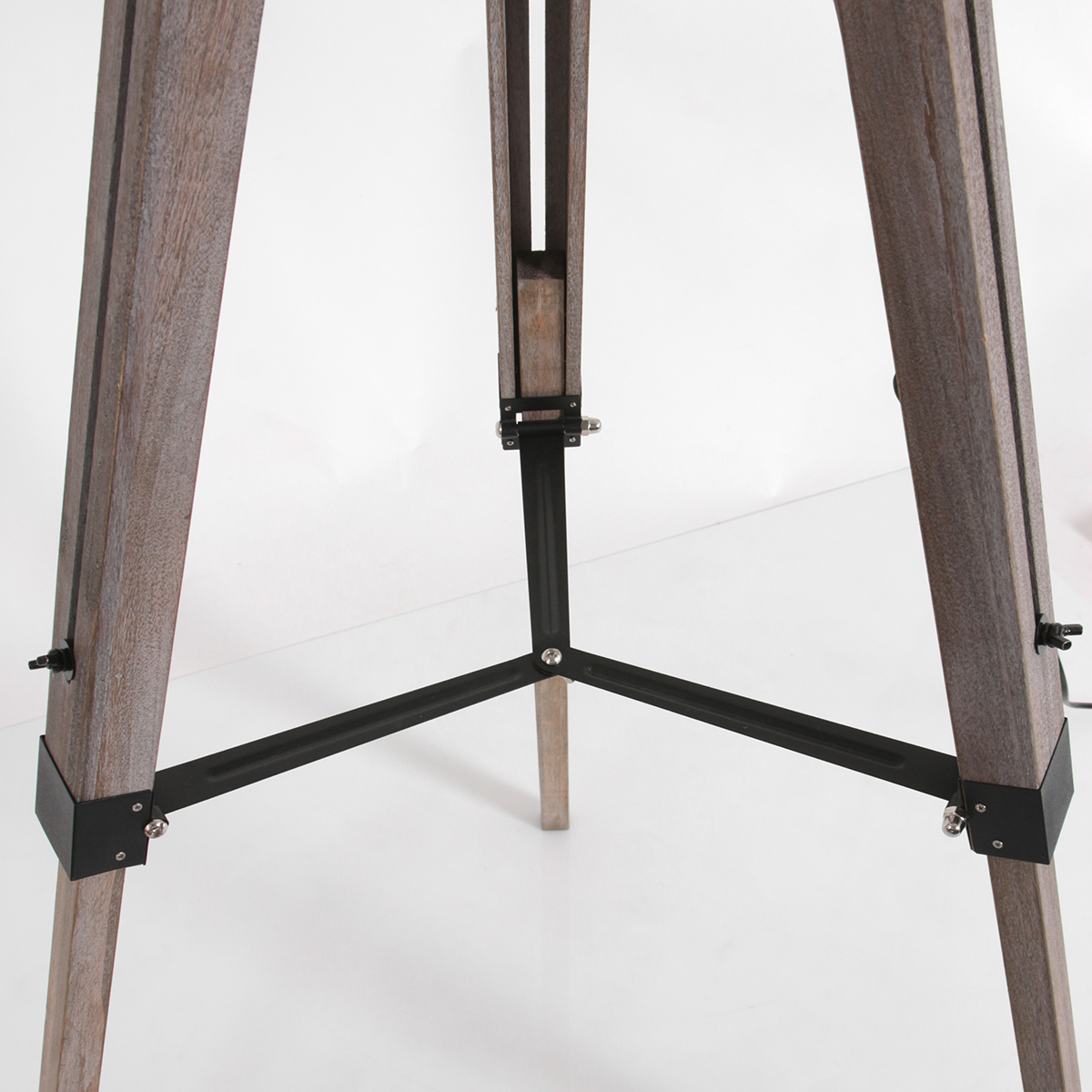 Retro Stehlampe Holz schwarz Mexlite Triek – Bild 11