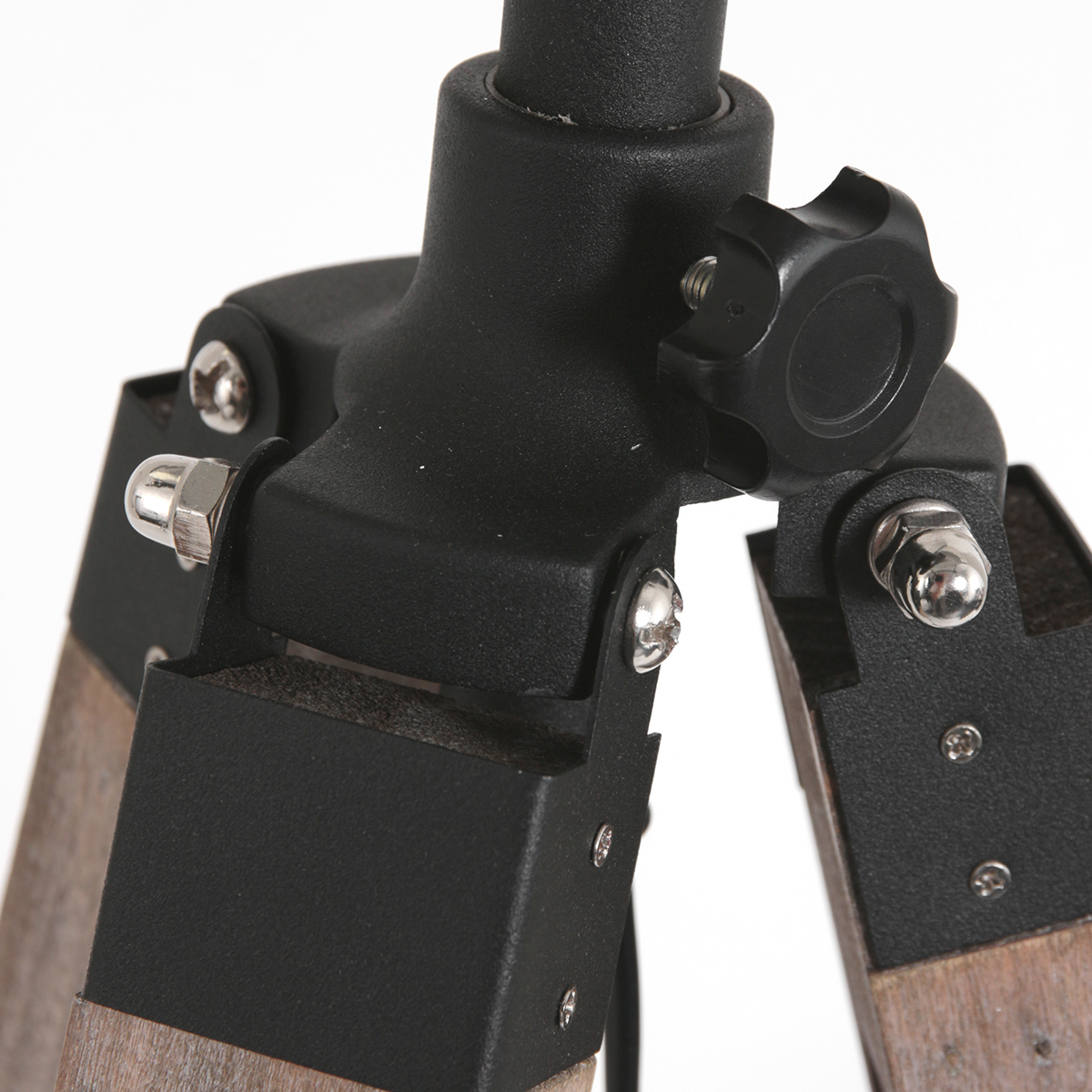 Retro Stehlampe Holz schwarz Mexlite Triek – Bild 3