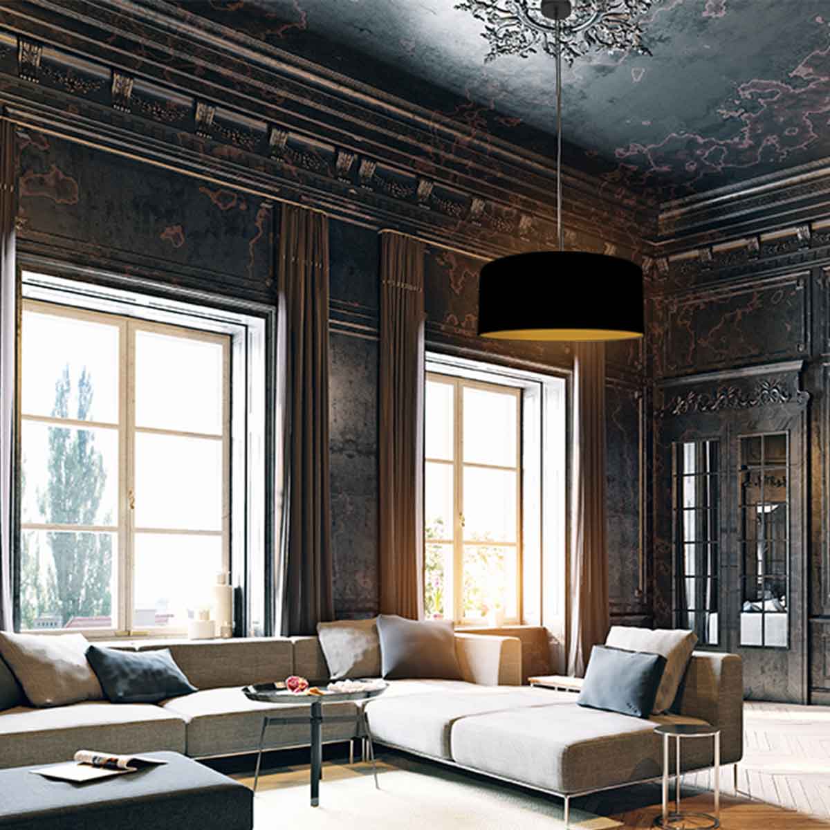 Trendiger schwarzer Stoff Steinhauer Sparkled Light – Bild 3