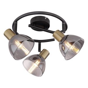 3-kap-spot-schwarz/messing-rauchglas-globo-jay-54305-3
