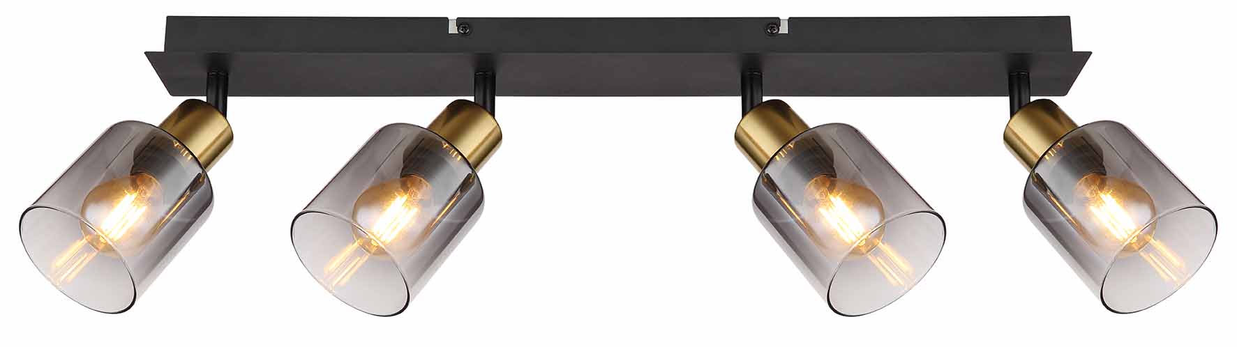 4-Licht Spot Rauchglas schwarz/gold Globo Hollsy – Bild 2