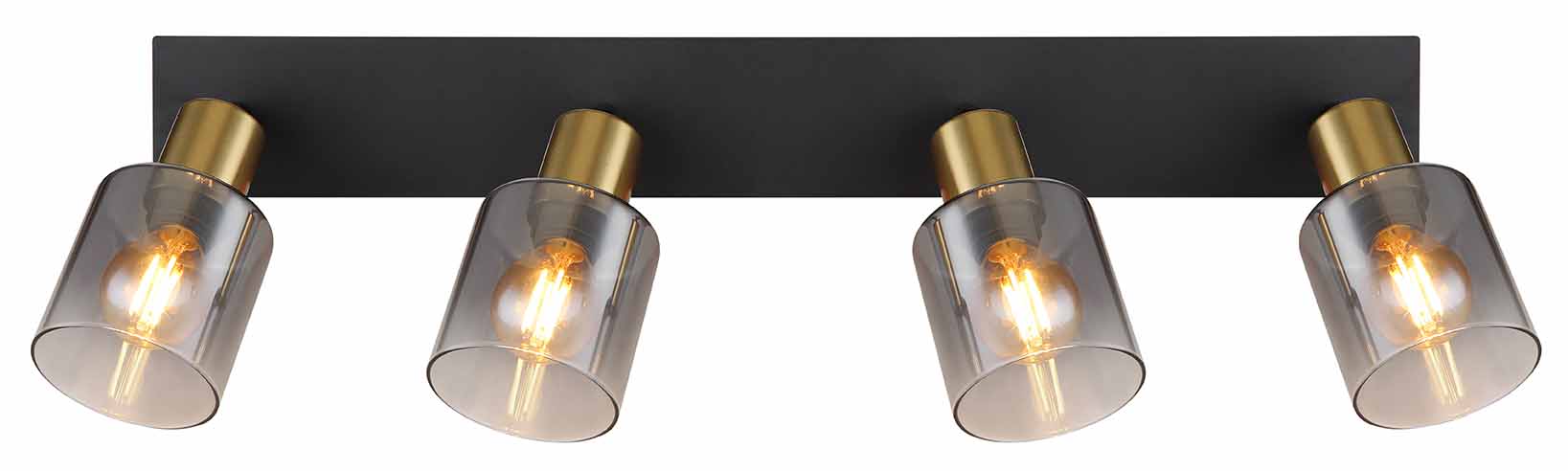 4-Licht Spot Rauchglas schwarz/gold Globo Hollsy – Bild 3