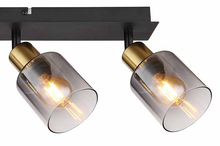 4-Licht Spot Rauchglas schwarz/gold Globo Hollsy – Bild 4