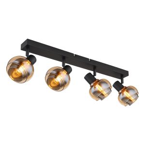 4-licht-spot-schwarz-bernstein-/rauchglas-globo-tokki-54309-4b