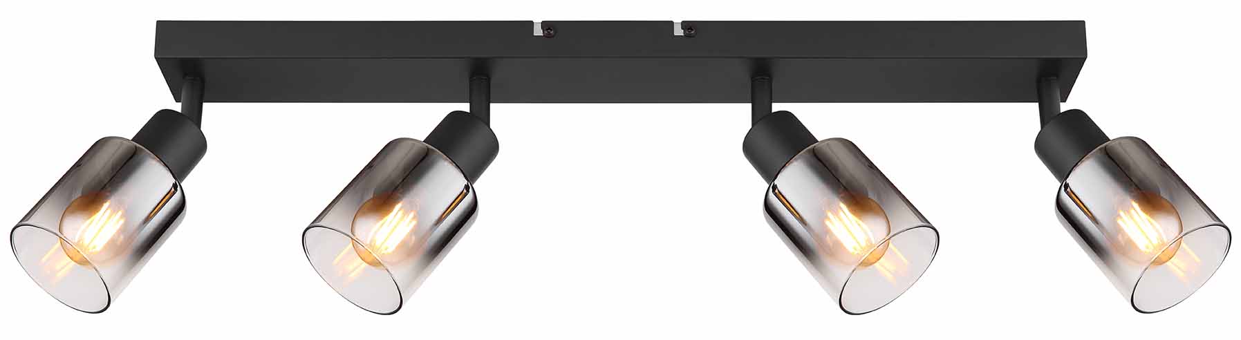 4-Licht Spot schwarz Metall/Rauchglas Globo Hubertus – Bild 2