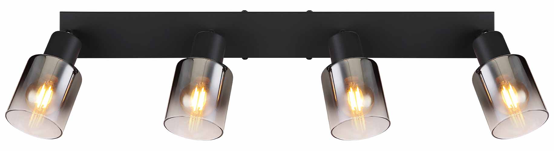 4-Licht Spot schwarz Metall/Rauchglas Globo Hubertus – Bild 3