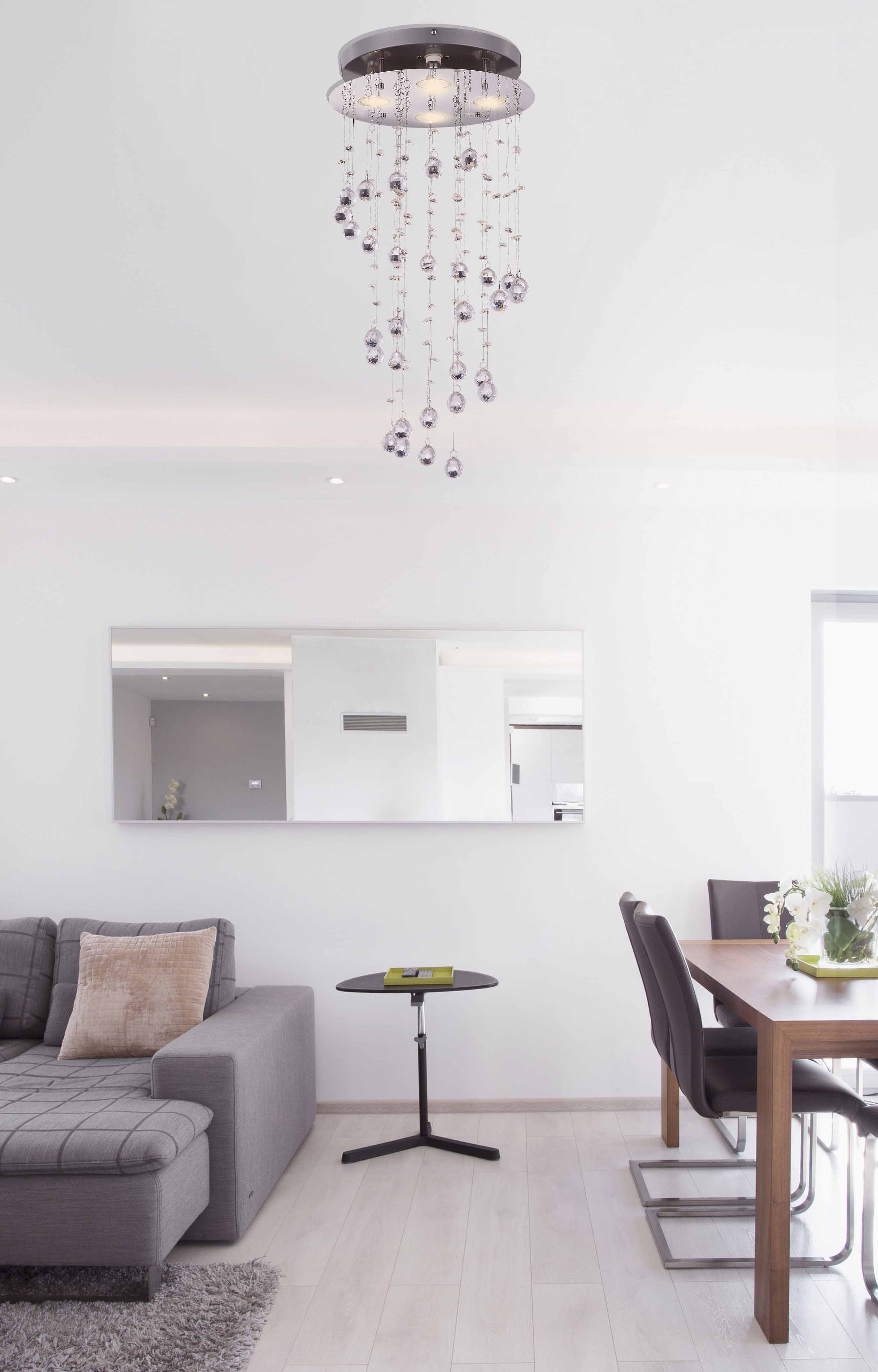 4-Lichter Deckenlampe Chrom mit Kristallspirale Globo St. Tropez – Bild 2