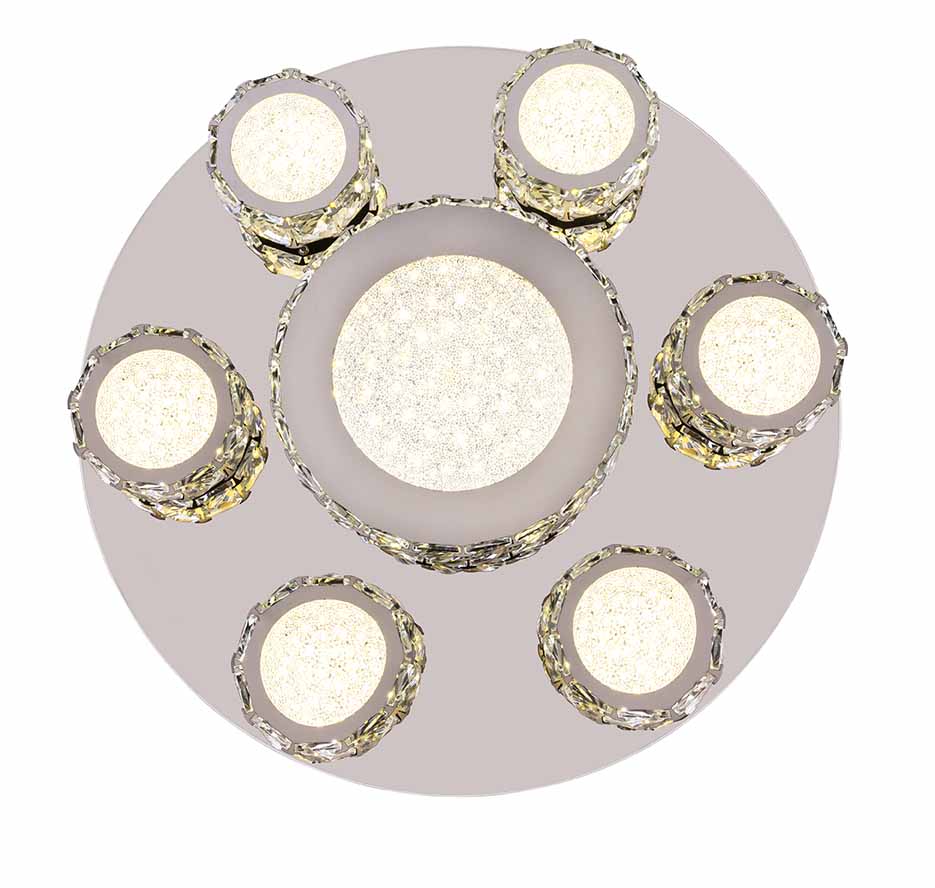 7-Licht flimmernde Deckenlampe Chrom/Acrylkristall Globo Amur – Bild 2