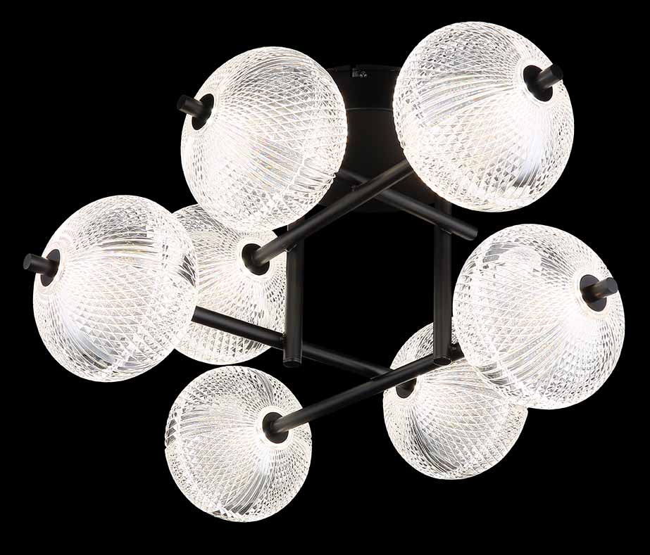 Art-Deco schwarze Metall-Deckenlampe Globo Aida – Bild 2