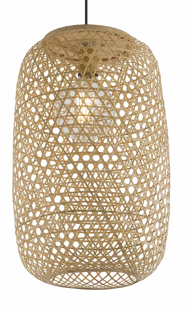 Bambus Boho Hängelampe Natur Globo Mirena – Bild 2