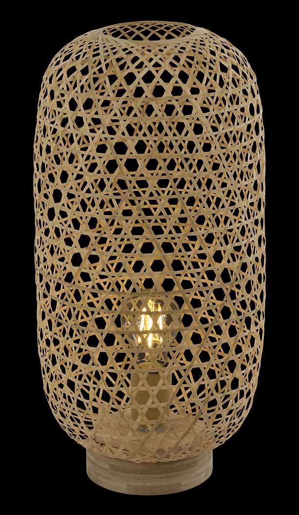 Boho Tischlampe Natur Oval Globo Mirena – Bild 3