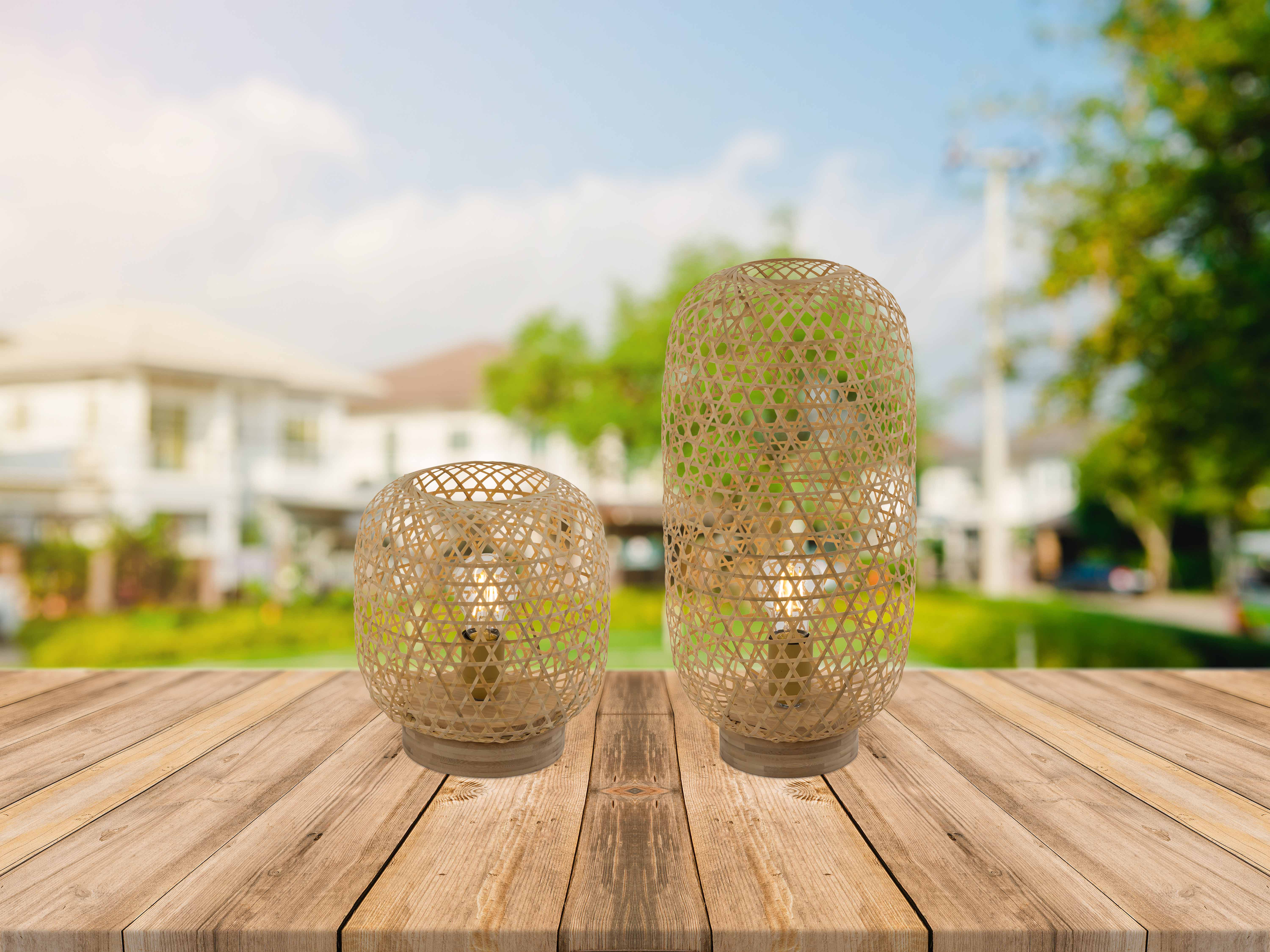 Boho Tischlampe Natur Oval Globo Mirena – Bild 4