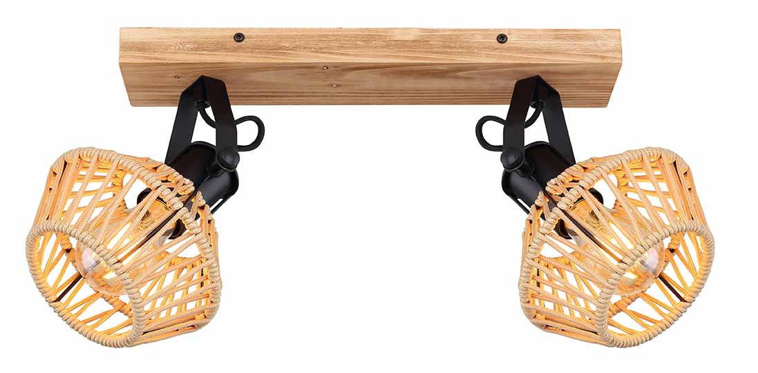 Braun/natürlicher 2-Kap Spot Hanfgewebe Globo Valli – Bild 2