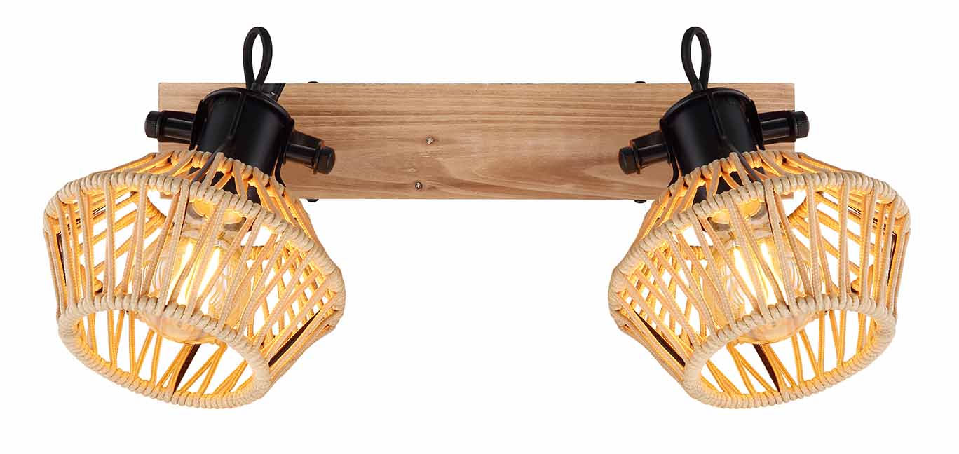 Braun/natürlicher 2-Kap Spot Hanfgewebe Globo Valli – Bild 3