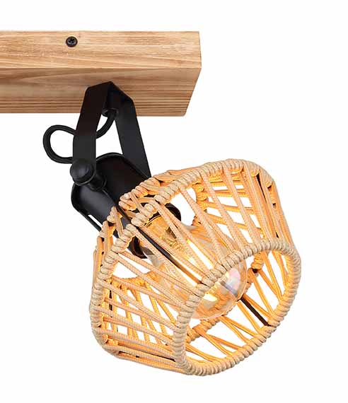 Braun/natürlicher 2-Kap Spot Hanfgewebe Globo Valli – Bild 4