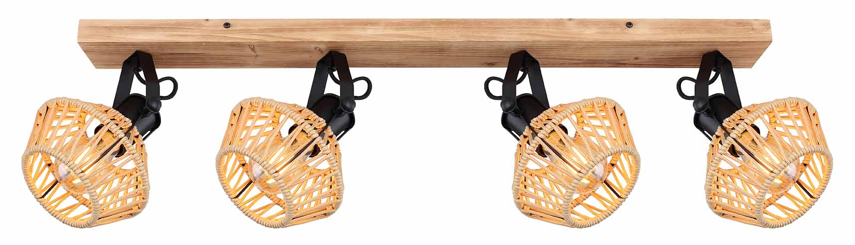 Braun/natürlicher 4-Kap Spot Hanfgewebe Globo Valli – Bild 2